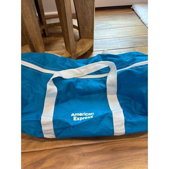 Vintage American Express Duffle Bag Blue Nylon - Picture 1 of 3